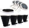 ME.FAN Silicone Collapsible Travel Cup - Silicone Folding Camping Cup with Lids - Expandable Drinking Cup Set of 4- Portable, Graduated [9.22oz] view 1