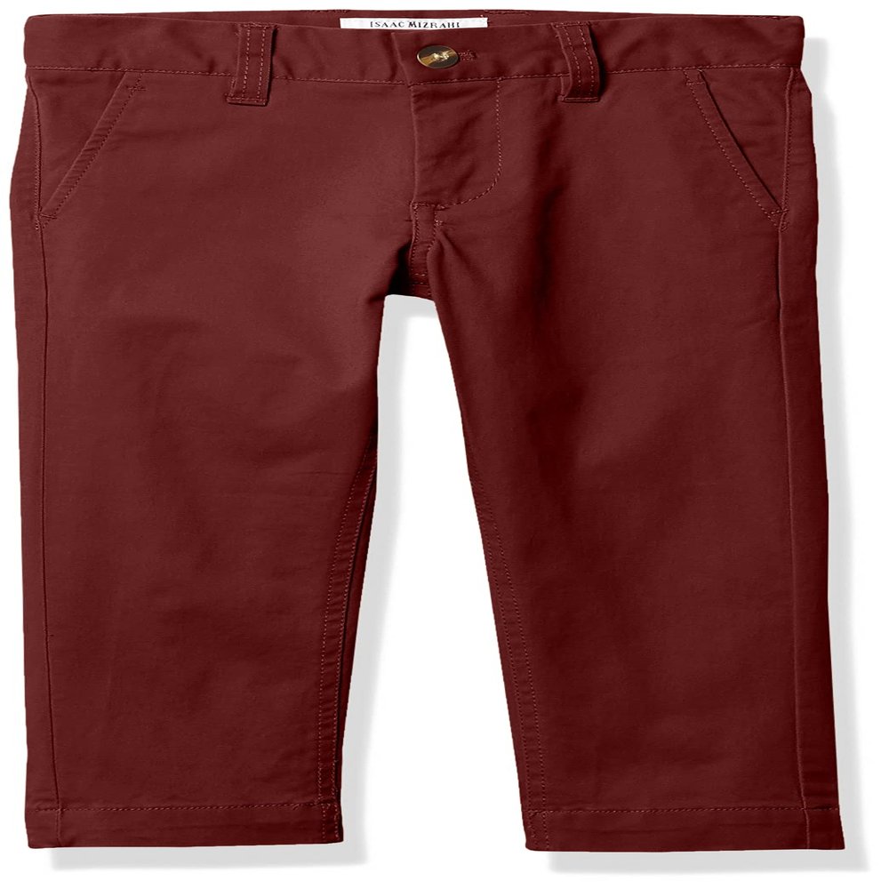 Isaac Mizrahi Boy's Slim Fit Adjustable Waist Stretch Cotton Pant