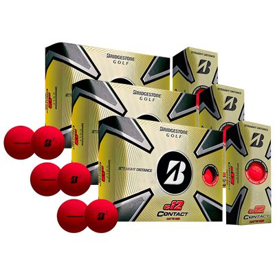PlayBetter Bridgestone 2023 e12 Contact Golf Balls | Multi-Packs | FLEXATIV Cover Technology & Contact Force Dimple | 46% More Surface Contact (Three Dozen, Matte Red)