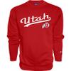 Blue 84 Men's Utah Utes Crewneck Sweatshirt Cursive Team Color, Team color, X-Large view 1