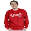 Blue 84 Men's Utah Utes Crewneck Sweatshirt Cursive Team Color, Team color, X-Large view 2