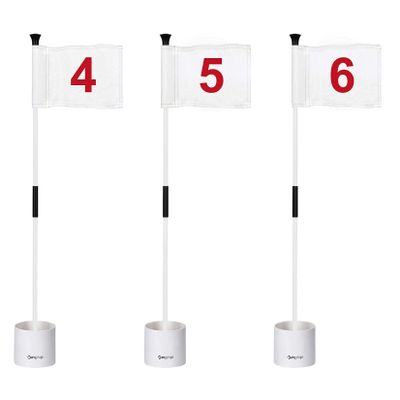 KINGTOP Golf Flagstick Mini, Putting Green Flag for Yard, 3 Feet Flagpole 2-Section Design, Golf Pin Flags Hole Cup Set, 4" Putting Cup, Numbered# 4-6