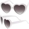 SMARTOWN Oversized Heart Shaped Retro Sunglasses for Women, Mommy and me Style Sunglasses Cute Eyewear - White for Adult Adult Size view 2
