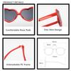 SMARTOWN Oversized Heart Shaped Retro Sunglasses for Women, Mommy and me Style Sunglasses Cute Eyewear - White for Adult Adult Size view 3