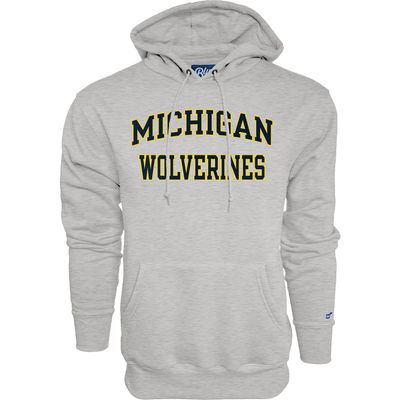 Blue 84 Men's Michigan Wolverines Hoodie Arched Grey, Grey, Small