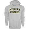 Blue 84 Men's Michigan Wolverines Hoodie Arched Grey, Grey, Small view 1