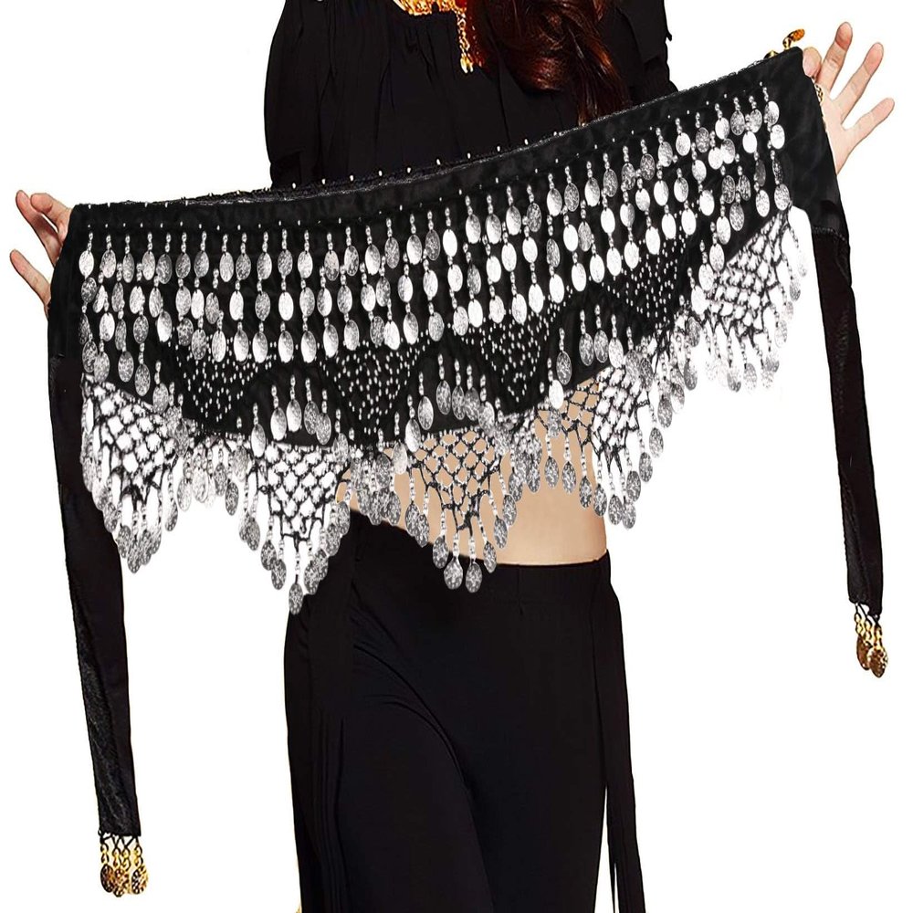 Festival Gypsy Skirt Belly Dancer Dance Outfit Hip Scarf Fortune Teller Costume Gypsie White