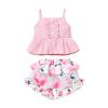 Yccutest Cute Baby Girl Clothes Suit 2 Pieces Toddler Outfits Sleeveless Tank Tops + Floral Print Shorts for Summer (12-18 Months,Pink) view 1
