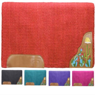 Tahoe Tack 34" x 36" Zara Cactus Solid New Zealand Wool Western Saddle Blanket Pad