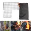 Rayeeley 2-Pack Stainless Steel Mesh Camping Grill, Bushcraft Grills Backpacker Barbecue Grills, Campfire Cooking BBQ Grate, High Strength Outdoor Mesh Gear for Camping, Hiking, Backpacking