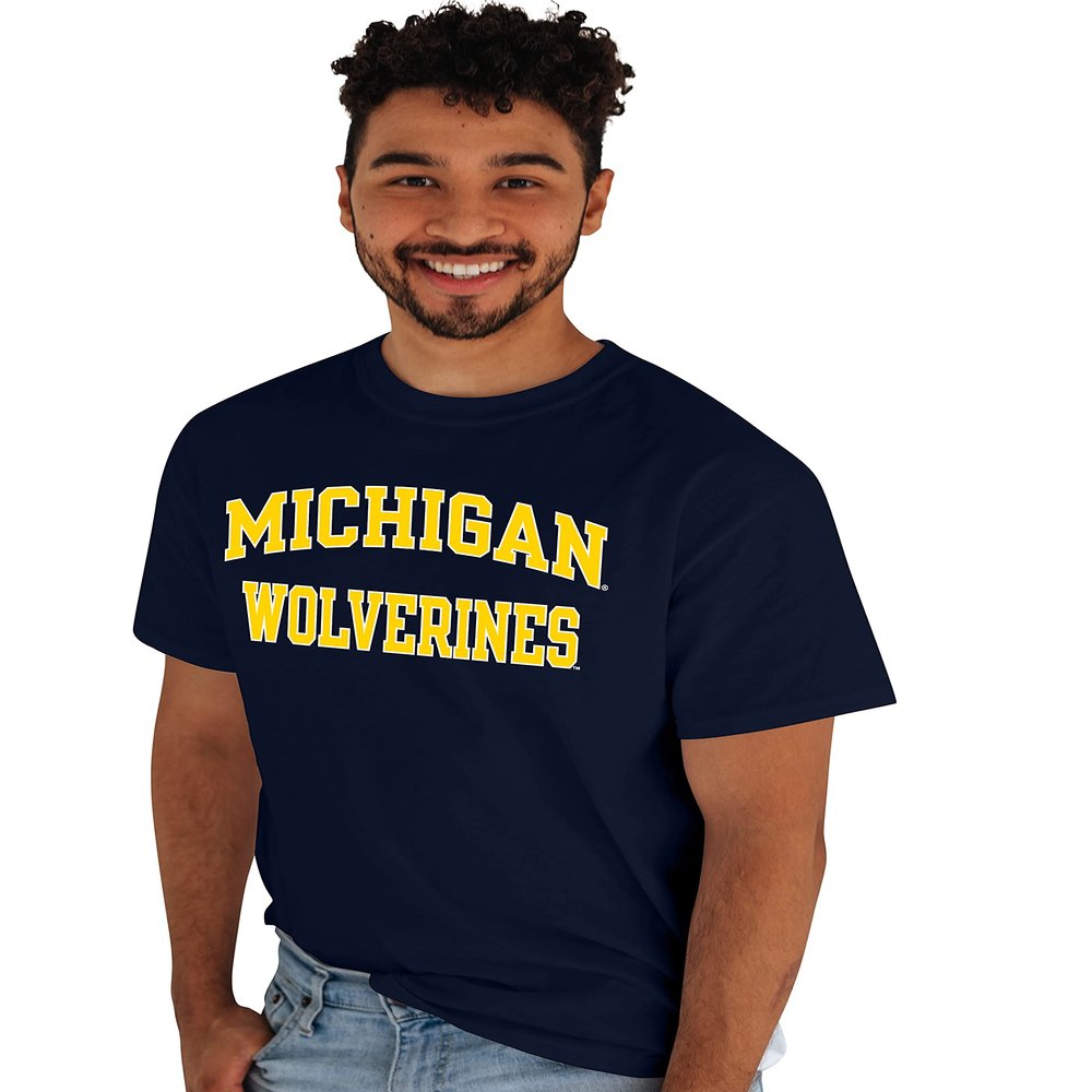 Blue 84 Men's Michigan Wolverines T-Shirt Arched Team Color, Team Color, Large