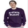Blue 84 Men's Kansas State Wildcats Crewneck Sweatshirt Arched Team Color, Team Color, Large view 2