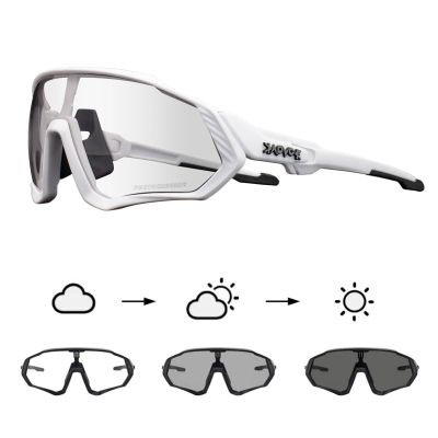 KAPVOE Photochromic Cycling Glasses Men Women Mountain Bike Sunglasses Clear MTB Bicycle Riding - K9408