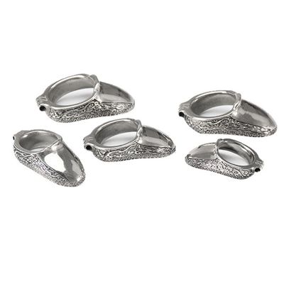 ZZYB Traditional Archery Thumb Ring Handmade Silver Finger Tabs Painless Finger Protector for Bow Hunting Accessory (20mm)