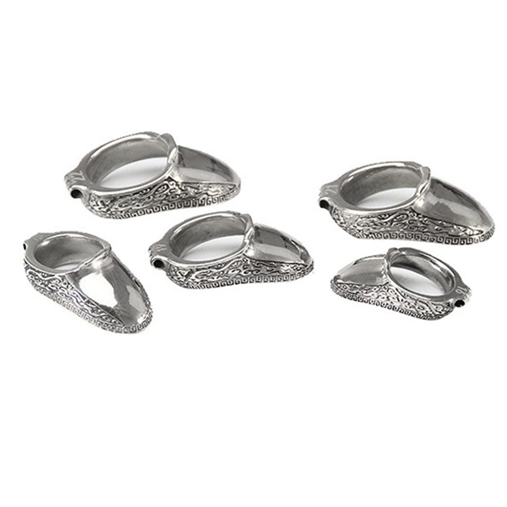 ZZYB Traditional Archery Thumb Ring Handmade Silver Finger Tabs Painless Finger Protector for Bow Hunting Accessory (20mm)