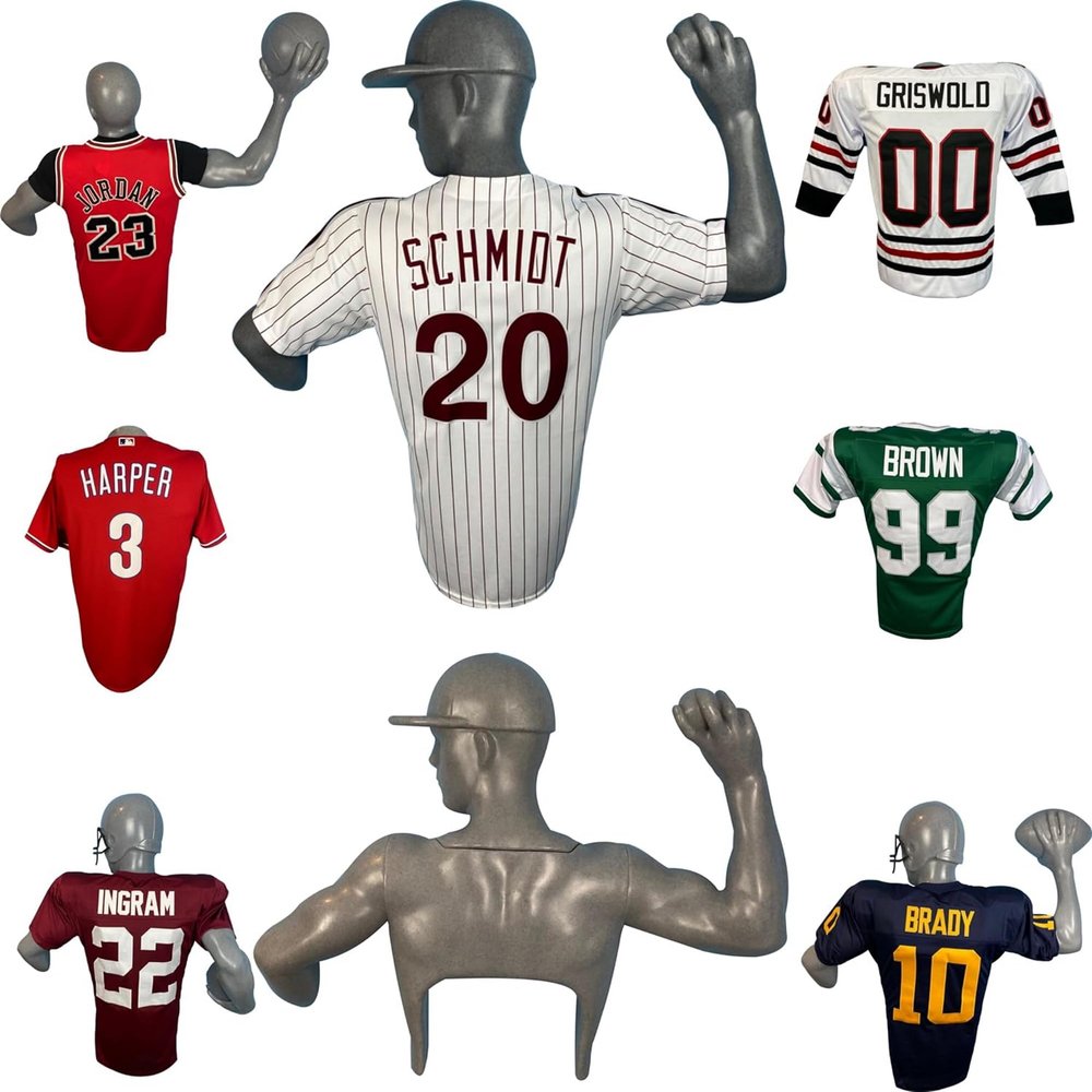 Jerzee Art Jersey Display Case, Wall-Mount Frame Hanger for Football, Baseball, Basketball, Soccer, Hockey, Protect & Showcase Sports Memorabilia, Perfect for Jerseys, Shadow Box Statue Alternative