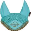 LeMieux Classic Ear Bonnet with Soft Lycra Ears - Close Knit Crochet - Comfortable Fit Equestrian Mask - Sport Horse Wear Fly Protection - Azure - Large view 1