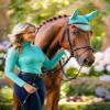 LeMieux Classic Ear Bonnet with Soft Lycra Ears - Close Knit Crochet - Comfortable Fit Equestrian Mask - Sport Horse Wear Fly Protection - Azure - Large view 2