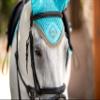 LeMieux Classic Ear Bonnet with Soft Lycra Ears - Close Knit Crochet - Comfortable Fit Equestrian Mask - Sport Horse Wear Fly Protection - Azure - Large view 3