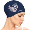 Jonhasoo Swim Cap Women, Silicone Swimming Cap for Long Hair with Leaf Printed view 1
