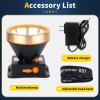 Super Bright Coon Hunting Light, Rechargeable LED Headlamp with 2 Light Modes, Waterproof Adjustable Hard Hat Headlight, Gold Miner Style Torch for Hunting, Fishing, Hiking, Camping, Outdoor Adventure view 3