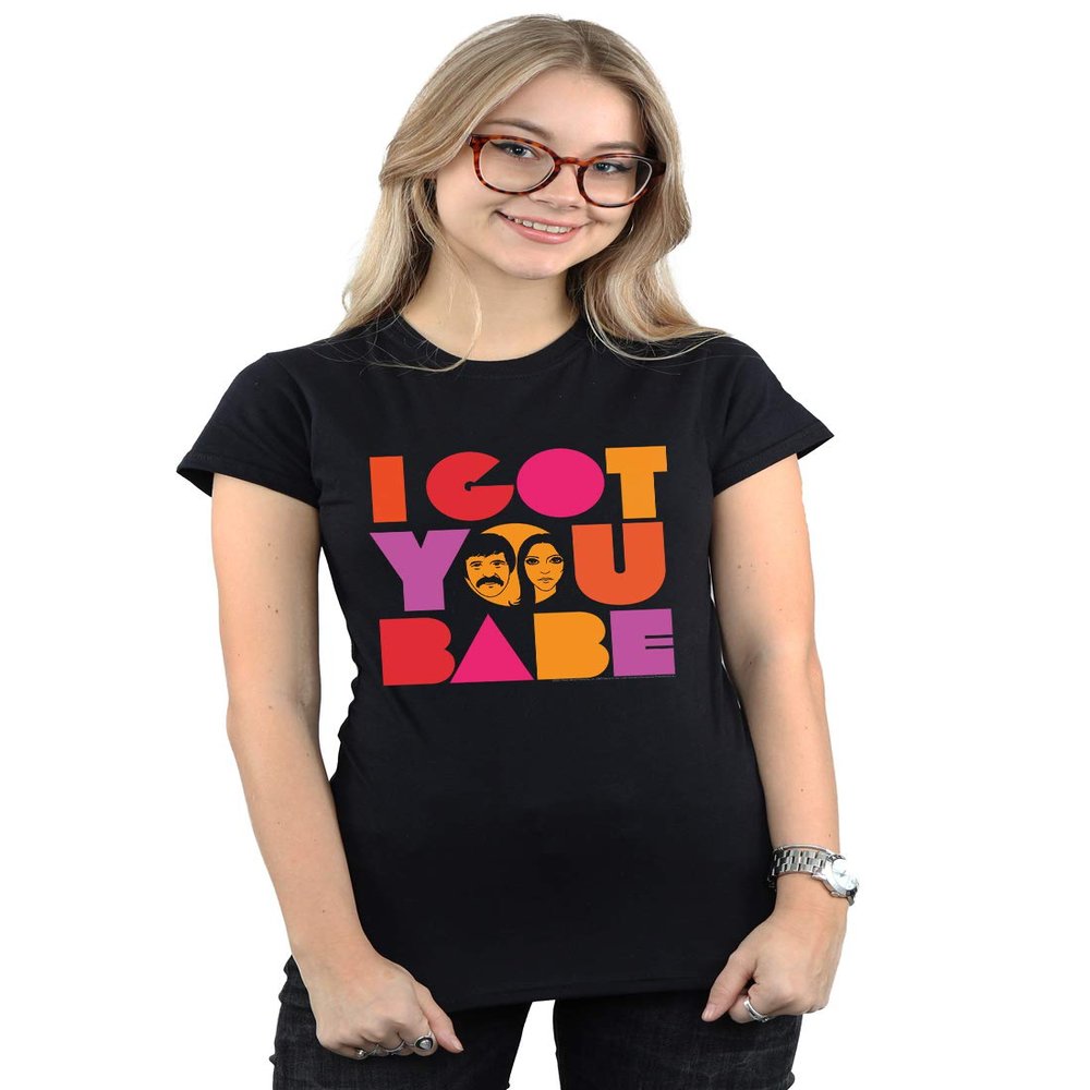 Absolute Cult Sonny & Cher Women's I Got You T-Shirt Black Small