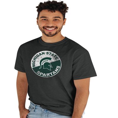 Blue 84 Men's Michigan State Spartans T-Shirt Vintage Cap Dark Heather, Dark Grey, Medium
