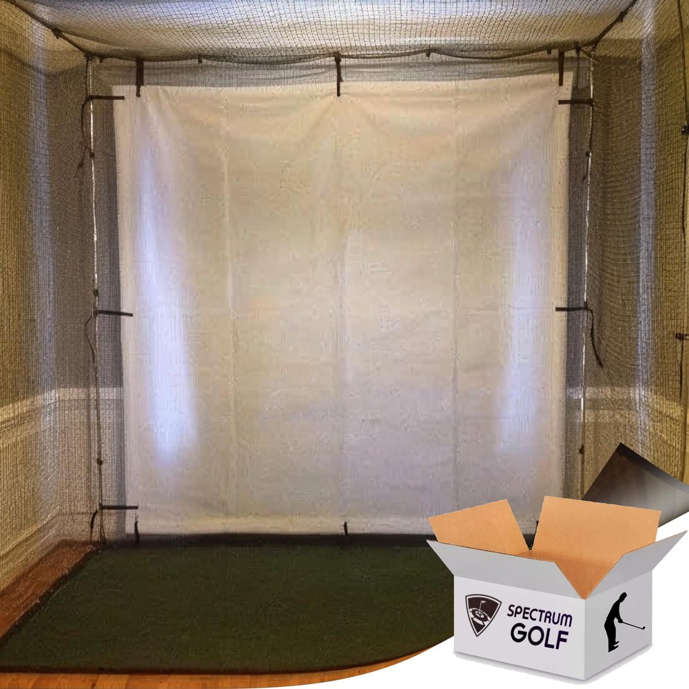 SPECTRUM GOLF SIMULATORS Golf Cage 10 x 15 x 10 Inch with 168 x 108 Golf Screen and Net