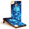 GRAPHIX EXPRESS - Skull Cornhole Board Wrap - C15 Flaming Skull - Laminated Weatherproof Vinyl Decal - Easy Bubble-Free Application - Stickers Dimensions: 2' x 4' - Set of 2 view 1