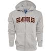 Blue 84 Men's Florida State Seminoles Full Zip Hoodie Twill Applique Grey, Grey, Large view 1