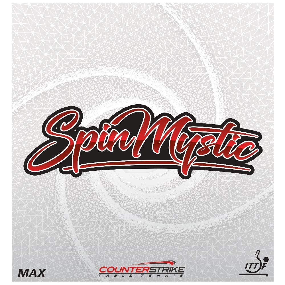 Counterstrike Spin Mystic Table Tennis Rubber | ITTF Approved | Crazy Amounts of Spin | Tournament Legal Table Tennis Rubber | (Black | 2.1mm)