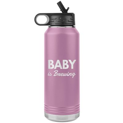 Game On Novelties Baby is Brewing Water Bottle Tumbler 32oz Novelty Gift Pregnant Cup Pregnancy Announcement Cups New mom Gifts Baby Surprise tumblers