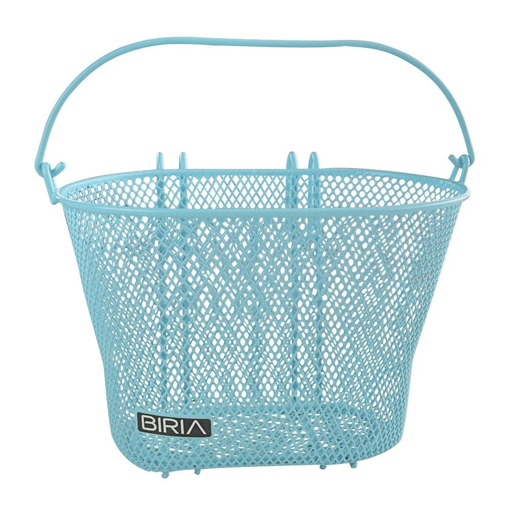 BIRIA Basket with Hooks Blue, Front, Removable, Wire Mesh Small Bicycle Basket, Blue