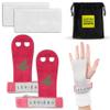 LEVIERO Palmies Gymnastics Grips, Grips for Gymnastics, Multipurpose Soft Leather Grips with Adjustable Finger Holes, Weightlifting, Kettlebell, Cross Training Workouts for All Ages - (Pink, X-Large) view 1