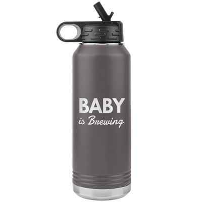 Game On Novelties Baby is Brewing Water Bottle Tumbler 32oz Novelty Gift Pregnant Cup Pregnancy Announcement Cups New mom Gifts Baby Surprise tumblers