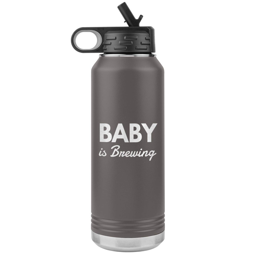 Game On Novelties Baby is Brewing Water Bottle Tumbler 32oz Novelty Gift Pregnant Cup Pregnancy Announcement Cups New mom Gifts Baby Surprise tumblers