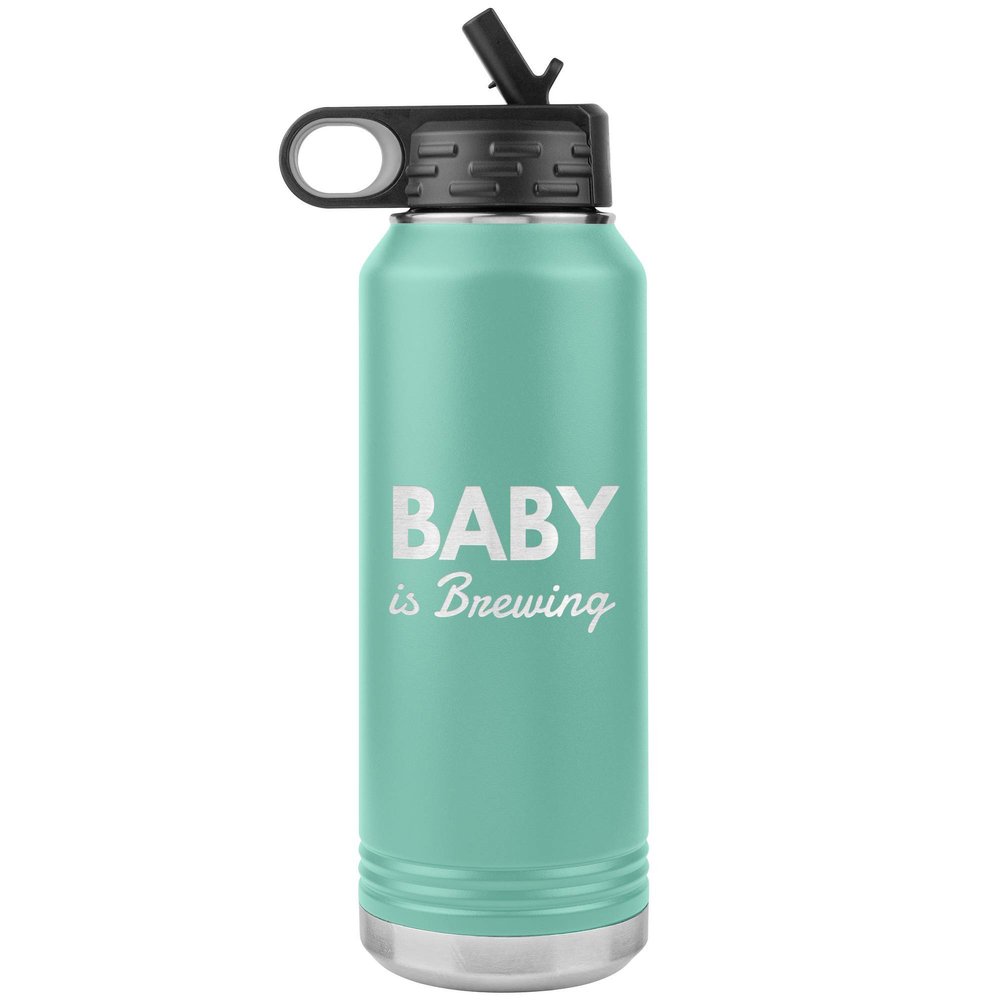 Game On Novelties Baby is Brewing Water Bottle Tumbler 32oz Novelty Gift Pregnant Cup Pregnancy Announcement Cups New mom Gifts Baby Surprise tumblers