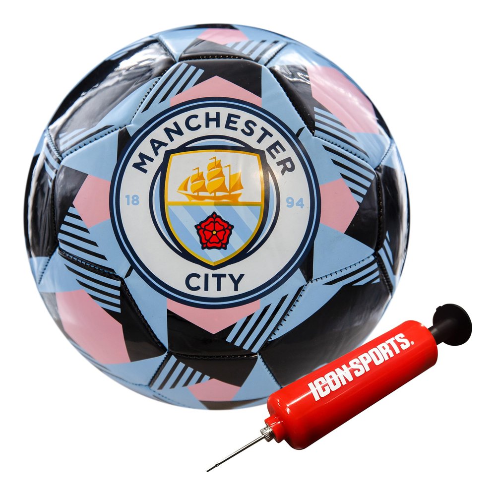 Icon Sports Official Manchester City FC Soccer Ball - MC90BL Black Size 5