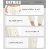 MISS MOLY Women's 2025 Cargo Capris Travel Pants Summer Cropped Loose Harem Pants Sweatpants Joggers with Pockets Beige XL view 2