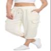 MISS MOLY Women's 2025 Cargo Capris Travel Pants Summer Cropped Loose Harem Pants Sweatpants Joggers with Pockets Beige 2XL view 1