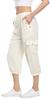 MISS MOLY Women's 2025 Cargo Capris Travel Pants Summer Cropped Loose Harem Pants Sweatpants Joggers with Pockets Beige S view 4