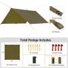 FREE SOLDIER Waterproof Portable Tarp Multifunctional Outdoor Camping Traveling Awning Backpacking Tarp Shelter Rain Tarps (Simplify Brown 1010.5ft) view 2