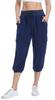 MISS MOLY Women's 2025 Cargo Capris Travel Pants Summer Cropped Loose Harem Pants Sweatpants Joggers with Pockets Blue M view 2