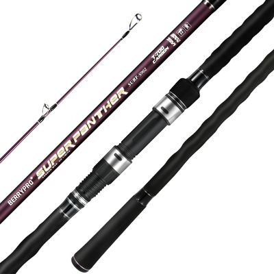 Berrypro Surf Spinning Rod Surf Casting Fishing Rod Carbon Fiber Travel Fishing Rod (9'/10'/10'6''/11'/12'/13'3'') (9'-Spinnning 2-Piece)