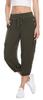 MISS MOLY Women's Loose Cropped Capris Cargo Joggers Pants Harem Sweatpants Stylish Soft Casual with Pockets (Army Green, Large) view 1