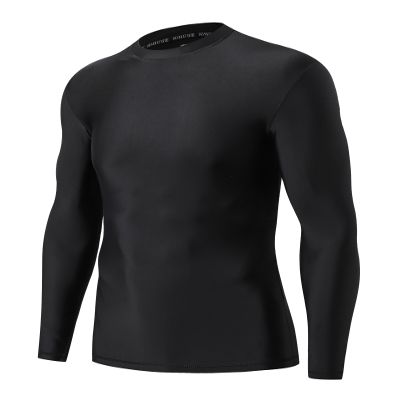 ADOREISM Men's Rash Guard Long Sleeves Splice UPF 50+ BJJ Jiu Jitsu Rash Guard Compression Swimming Shirts (Black, 2XL)