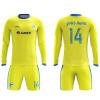 ORKY Customize Long Sleeve Soccer Jersey Men Kids Personalized Name Number Team Uniform Arrow(Yellow,100cm) view 2
