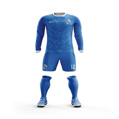 ORKY Customize Long Sleeve Soccer Jersey Men Kids Personalized Name Number Team Uniform Arrow(Blue,3XL)