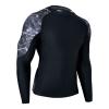 ADOREISM Men's Rash Guard Long Sleeves Splice UPF 50+ BJJ Jiu Jitsu Rash Guard Compression Swimming Shirts (Magma, M) view 2