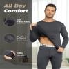 WEERTI Thermal Underwear for Men Long Johns with Fleece Lined Base Layer Men Cold Weather Top Bottom Charcoal view 2